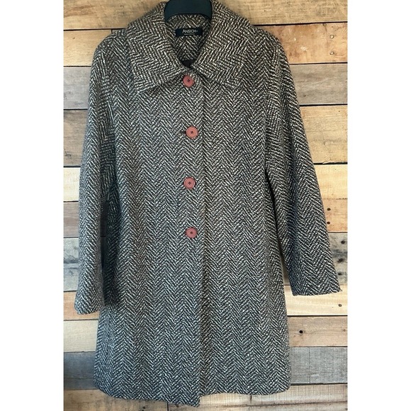 Ansich Jackets & Blazers - Vintage Ansich Women's 8-10? Brown Tweed Coat Korea Old Money Classic Preppy Y2K
